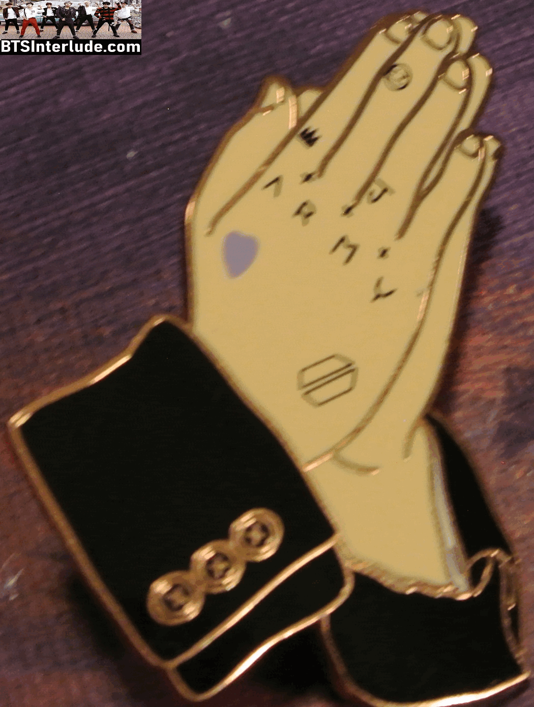 BTS PIN ENAMEL ROSE GOLD COPPER JEON JUNGKOOK 전정국 HANDS IO PINS BADGE BUTTON