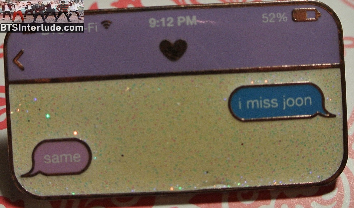 BTS PIN ENAMEL ROSE GOLD COPPER RM KIM NAMJOON 김남준 MESSAGE I MISS JOON BANG PINS BADGE BUTTON
