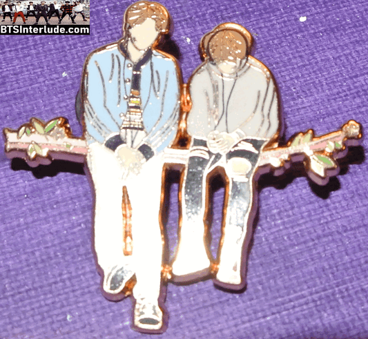 BTS PIN ENAMEL ROSE GOLD COPPER SUB-UNIT PARK JIMIN RM KIM NAMJOON MEASURE LEGS ON BRANCH BADGE BUTTON