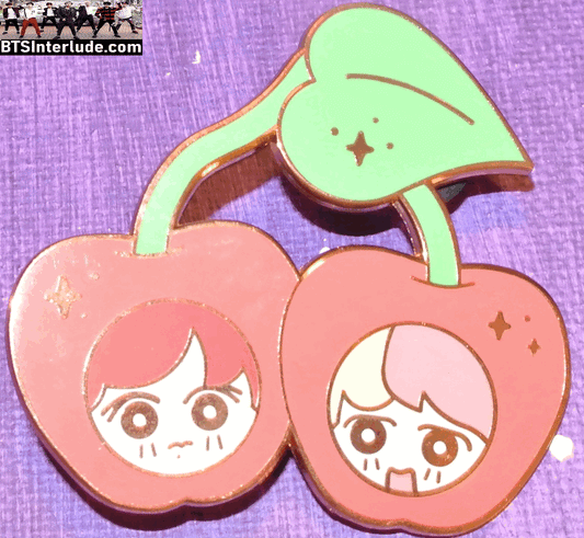 BTS PIN ENAMEL ROSE GOLD COPPER SUB-UNIT SUGA MIN YOONGI PARK JIMIN BUTTER HAIR CHERRIES BADGE BUTTON