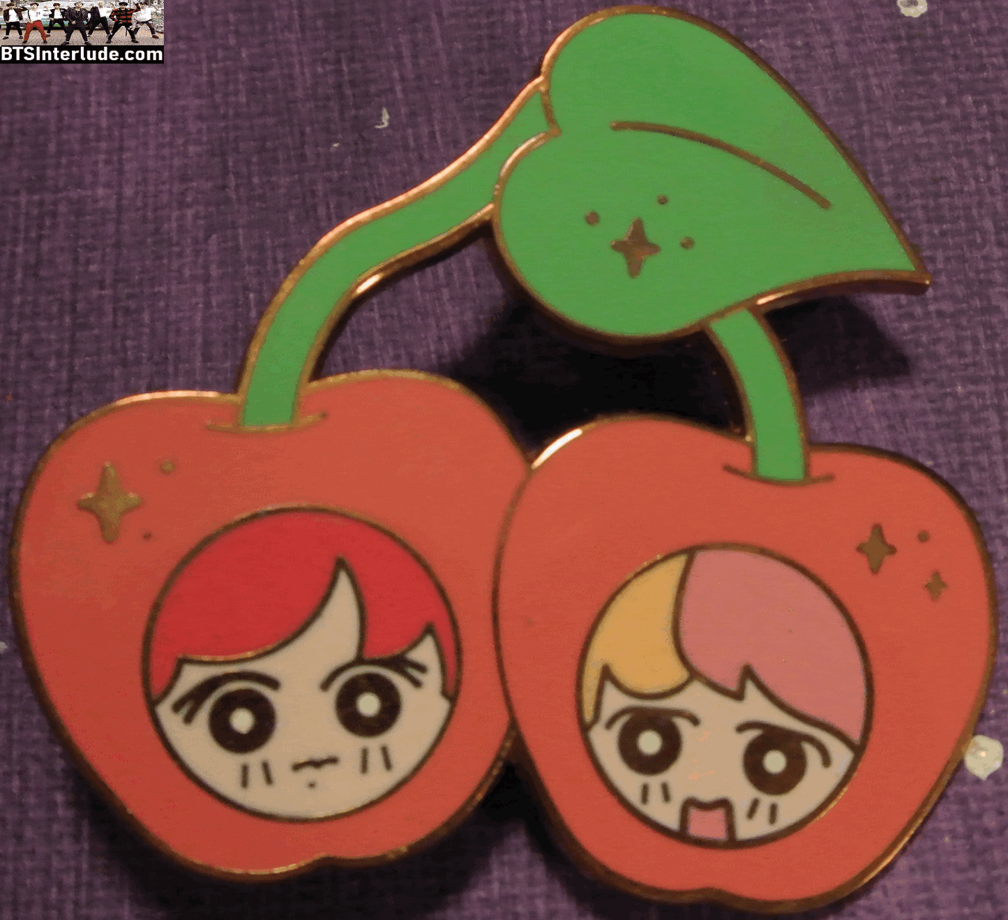 BTS PIN ENAMEL ROSE GOLD COPPER SUB-UNIT SUGA MIN YOONGI PARK JIMIN BUTTER HAIR CHERRIES BADGE BUTTON