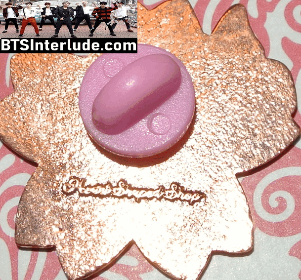 BTS PIN ENAMEL ROSE GOLD COPPER SUGA MIN YOONGI 민윤기 PINK GLITTER YOONGI BUTTERFLY HEART SHAPED SHOP PINS BADGE BUTTON