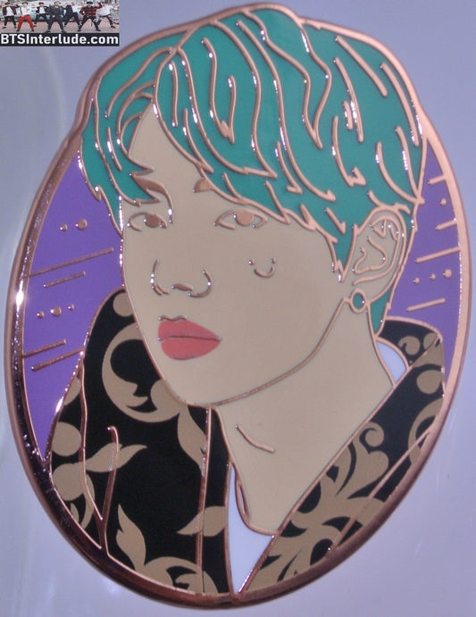 BTS PIN ENAMEL ROSE GOLD COPPER V KIM TAEHYUNG 김태형 GREEN HAIR 5TH MUSTER DAL PINS BADGE BUTTON