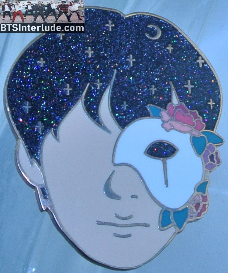BTS PIN ENAMEL ROSE GOLD COPPER V KIM TAEHYUNG 김태형 SINGULARITY HALF MASK ROSE BADGE BUTTON