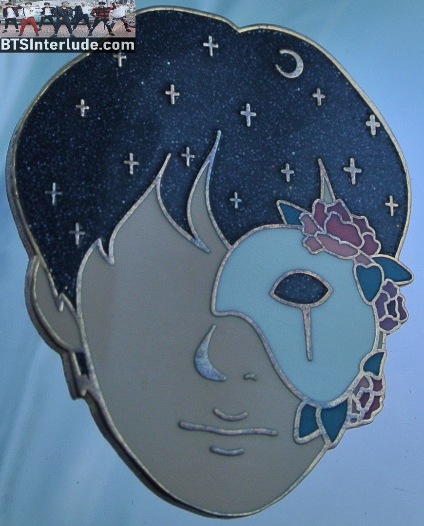 BTS PIN ENAMEL ROSE GOLD COPPER V KIM TAEHYUNG 김태형 SINGULARITY HALF MASK ROSE BADGE BUTTON