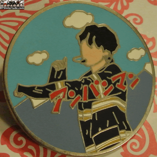 BTS PIN ENAMEL SILVER JEON JUNGKOOK 전정국 ANPANMAN PERFORMANCE BADGE BUTTON