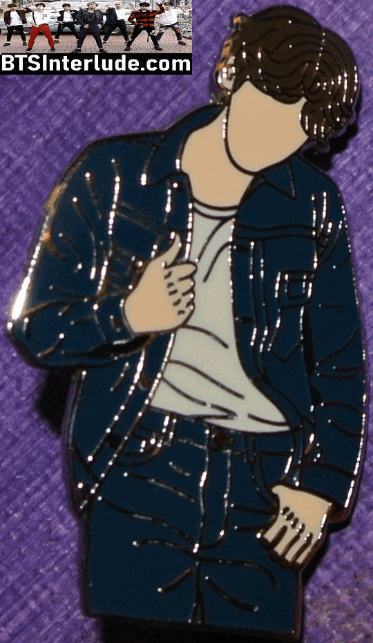 BTS PIN ENAMEL SILVER JEON JUNGKOOK 전정국 LOVE YOURSELF TEAR DENIM MAKNAE PINS BADGE BUTTON