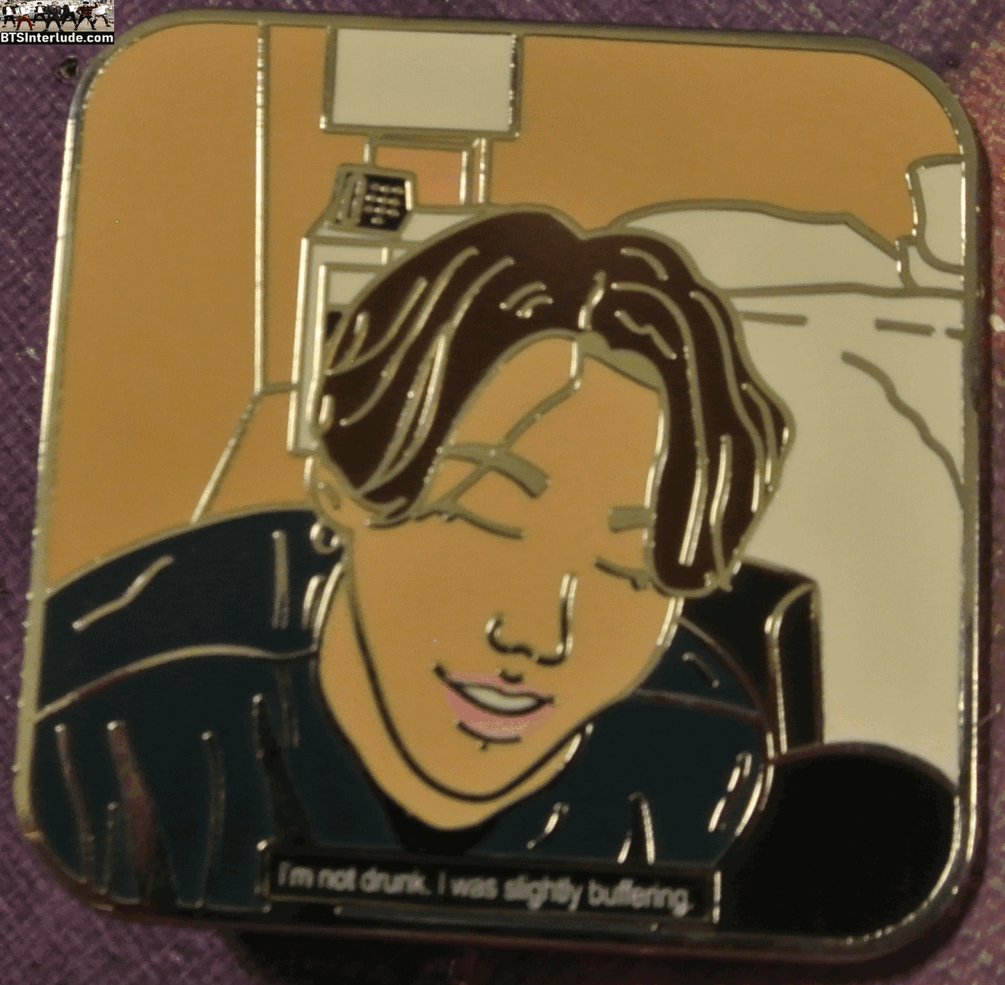 BTS PIN ENAMEL SILVER JEON JUNGKOOK 전정국 I'M NOT DRUNK I WAS SLIGHTLY BUFFERING MOONCHILD PINS BADGE BUTTON