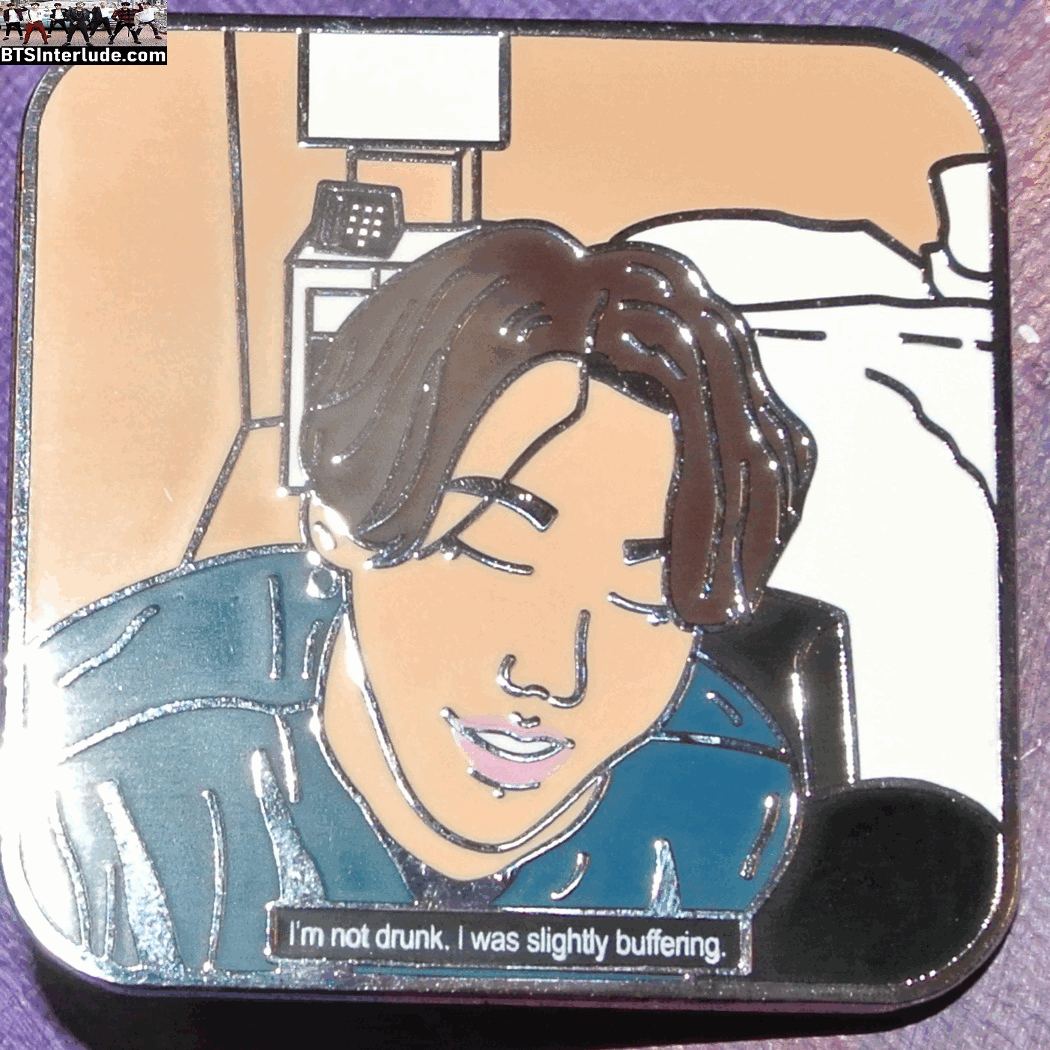BTS PIN ENAMEL SILVER JEON JUNGKOOK 전정국 I'M NOT DRUNK I WAS SLIGHTLY BUFFERING MOONCHILD PINS BADGE BUTTON