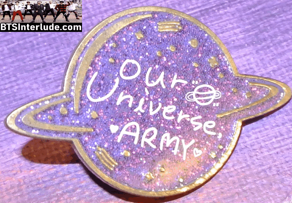 BTS PIN ENAMEL SILVER OUR UNIVERSE ARMY PURPLE GLITTER KYEOPINS KPS PINS 방탄소년단 JUNGKOOK V JIMIN RM J-HOPE SUGA JIN BADGE BUTTON