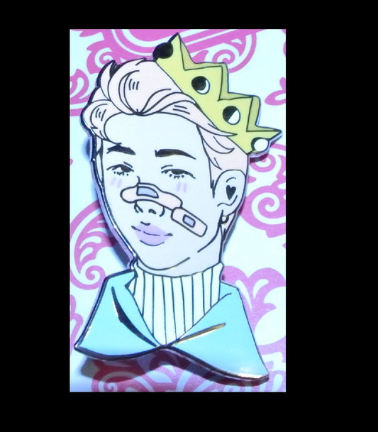BTS PIN ENAMEL SILVER RM KIM NAMJOON 김남준 BLOND HAIR CROWN BANDAID BOYS AEGYOHANA PINS BADGE BUTTON