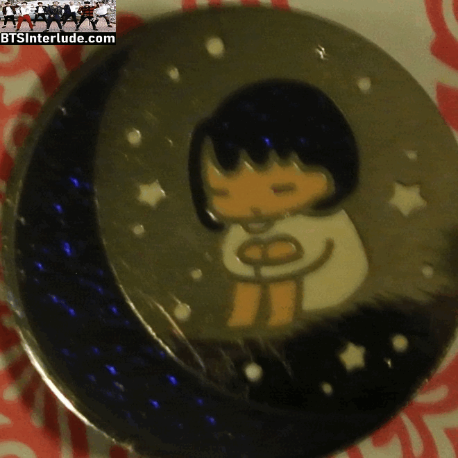 BTS PIN ENAMEL SILVER RM KIM NAMJOON 김남준 CHIBI STARS BLUE HALF MOON SPACES BETWEEN PINS BADGE BUTTON