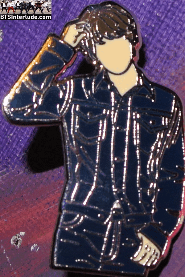 BTS PIN ENAMEL SILVER V KIM TAEHYUNG 김태형 LOVE YOURSELF TEAR DENIM MAKNAE PINS BADGE BUTTON
