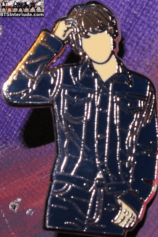 BTS PIN ENAMEL SILVER V KIM TAEHYUNG 김태형 LOVE YOURSELF TEAR DENIM MAKNAE PINS BADGE BUTTON