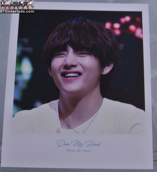 BTS POLAROID FANSITE V KIM TAEHYUNG 김태형 BOXY SMILE FANSIGN DEAR MY HEART FANSITE ALWAYS BE HAPPY