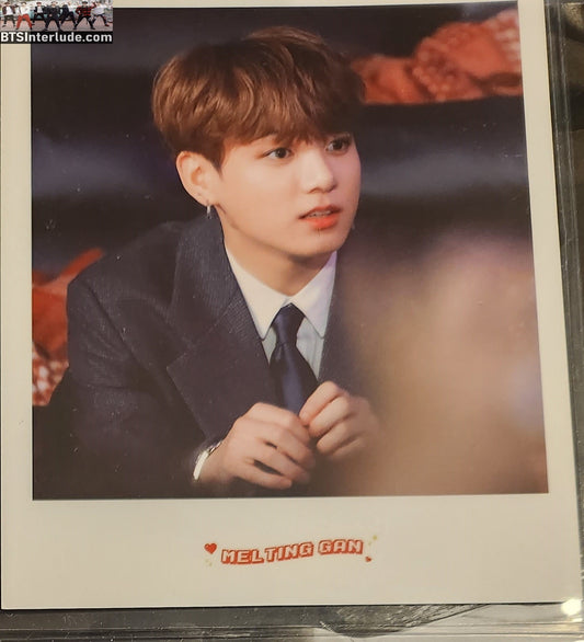 BTS POLAROID FANSITE XL JEON JUNGKOOK 전정국 FANSIGN BLACK SUIT TIE MELTING GAN