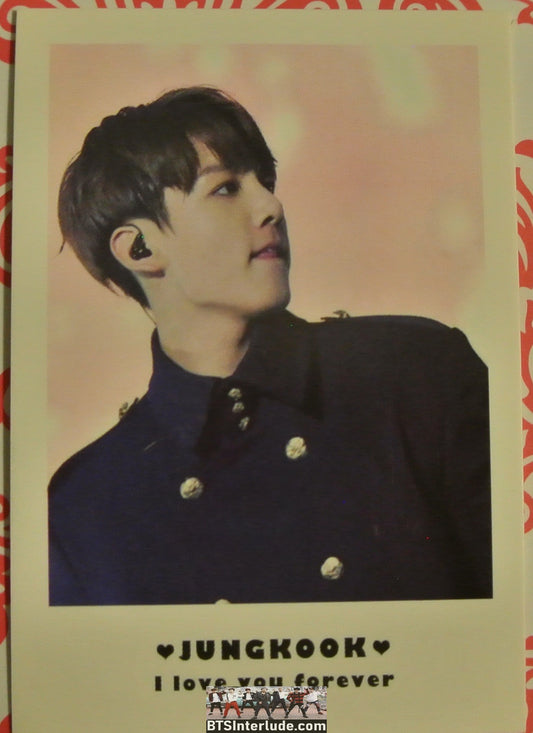 BTS POLAROID FANSITE JEON JUNGKOOK 전정국 BLACK JACKET PROFILE I LOVE YOU FOREVER FANSITE