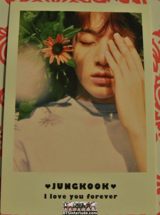BTS POLAROID FANSITE JEON JUNGKOOK 전정국 EYES CLOSED SUNFLOWER I LOVE YOU FOREVER FANSITE