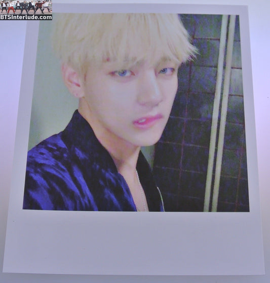 BTS POLAROID OFFICIAL V KIM TAEHYUNG 김태형 WINGS RANDOM INSERT BLOND HAIR LIP BITE