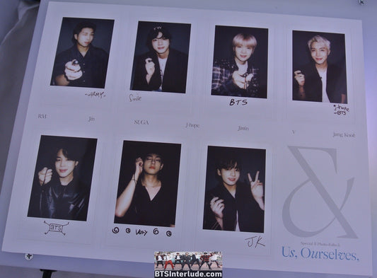BTS POLAROID SHEET OFFICIAL GROUP US OURSELVES BTS PHOTOFOLIO 방탄소년단 JUNGKOOK V JIMIN RM J-HOPE SUGA JIN