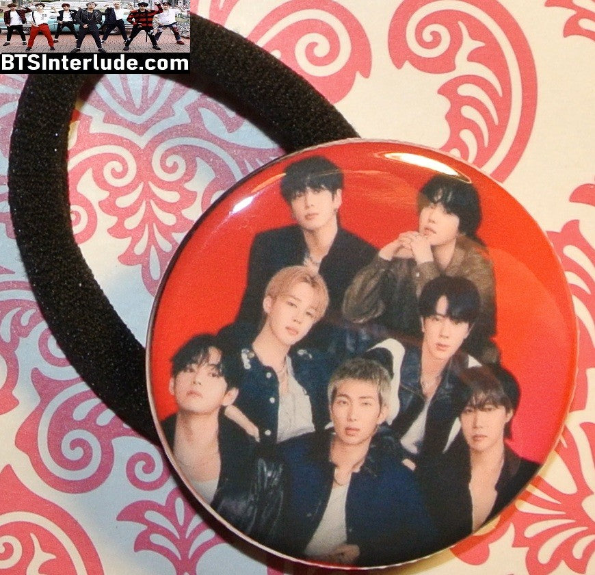 BTS PONYTAIL HOLDER BUTTON GROUP ARIRANG RED 방탄소년단 JUNGKOOK V JIMIN RM J-HOPE SUGA JIN SEAMLESS HAIR TIE