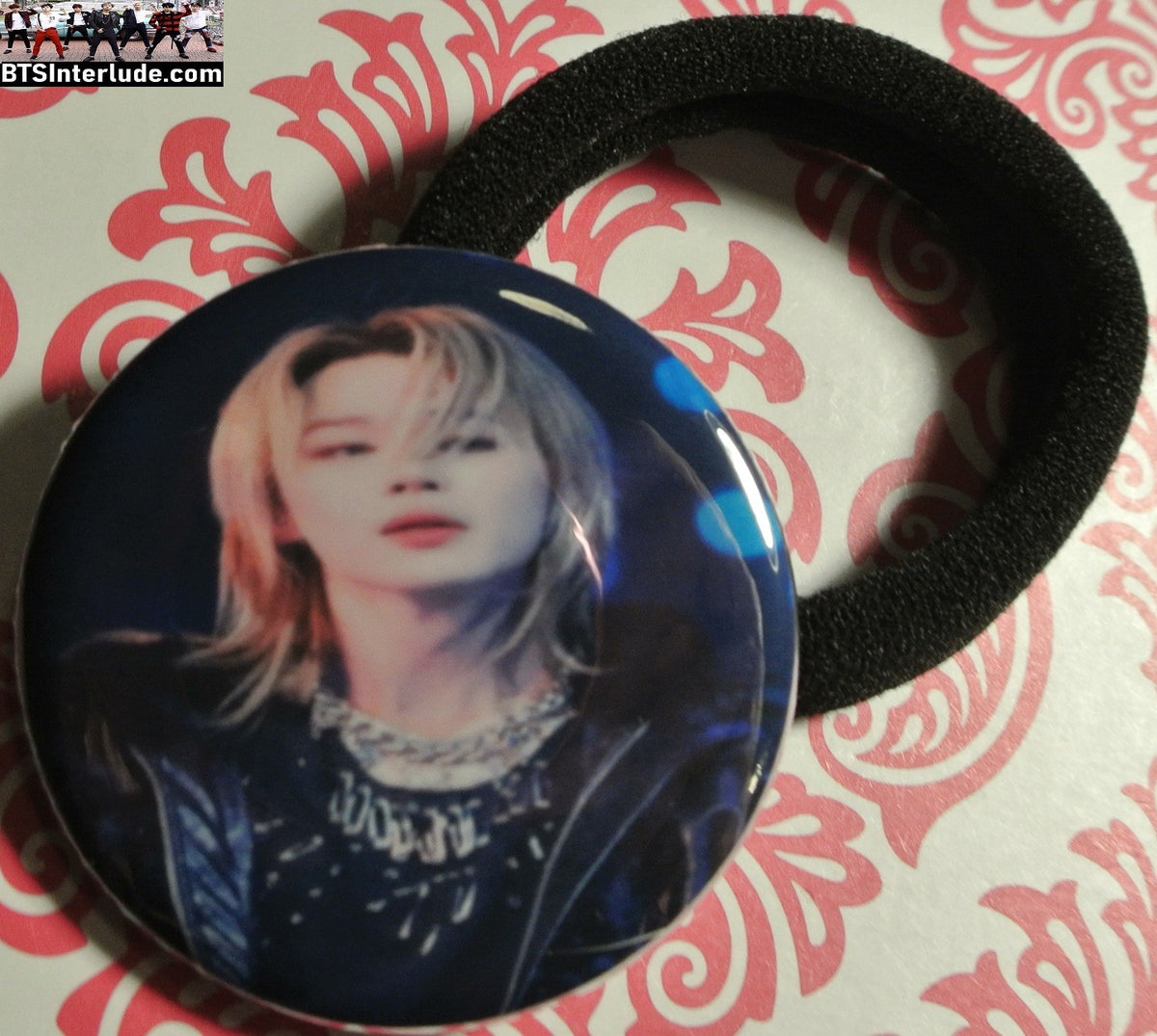 BTS PONYTAIL HOLDER BUTTON PARK JIMIN 박지민 ARIRANG BLOND HAIR PRINCE SEAMLESS HAIR TIE