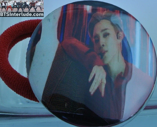 BTS PONYTAIL HOLDER BUTTON PARK JIMIN 박지민 FILTER RED SUIT SEAMLESS HAIR TIE