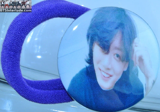 BTS PONYTAIL HOLDER BUTTON JEON JUNGKOOK 전정국 V LIVE FROM BOXING LONG HAIR SEAMLESS HAIR TIE