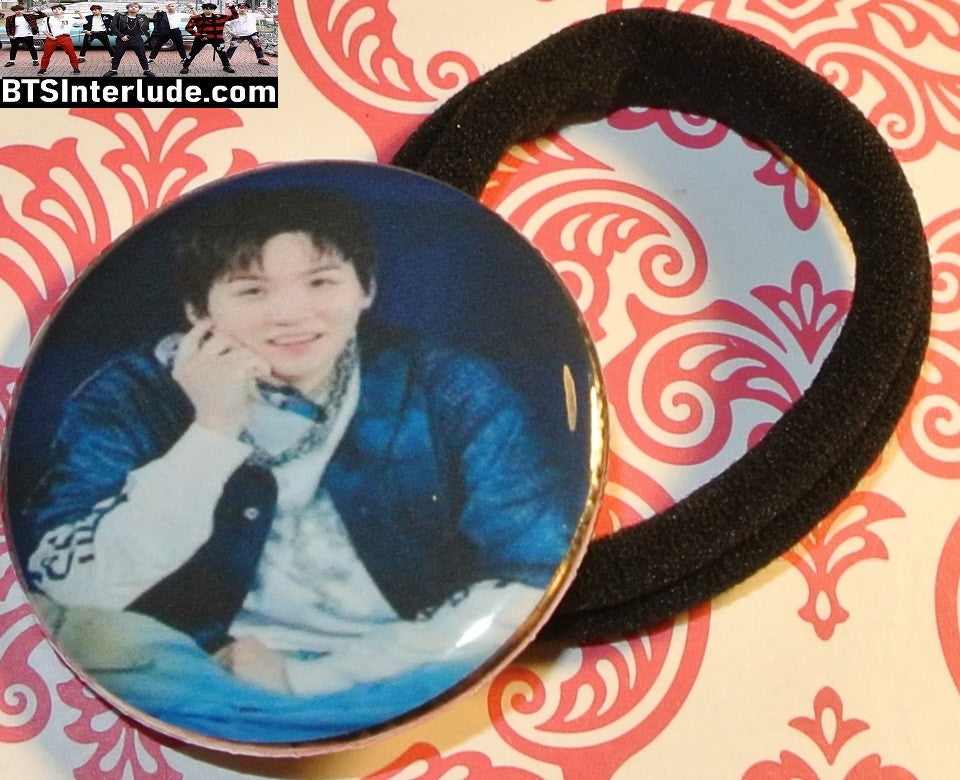 BTS PONYTAIL HOLDER BUTTON SUGA MIN YOONGI 민윤기 ARIRANG ENDING SMILE SEAMLESS HAIR TIE