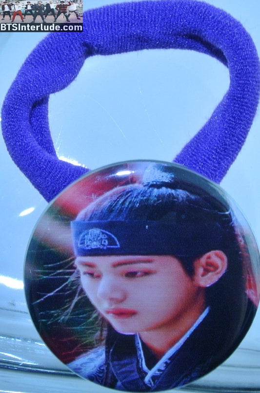 BTS PONYTAIL HOLDER BUTTON V KIM TAEHYUNG 김태형 HWARANG PROFILE SEAMLESS HAIR TIE