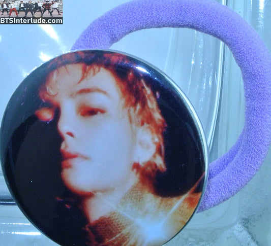 BTS PONYTAIL HOLDER BUTTON V KIM TAEHYUNG 김태형 LAYOVER LOVE ME AGAIN GOLD SEQUINS SEAMLESS HAIR TIE