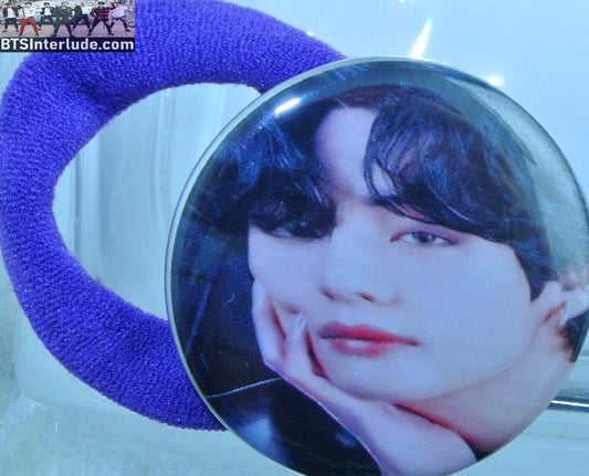 BTS PONYTAIL HOLDER BUTTON V KIM TAEHYUNG 김태형 MOTS 7 CLOSEUP MAP OF THE SOUL SEAMLESS HAIR TIE
