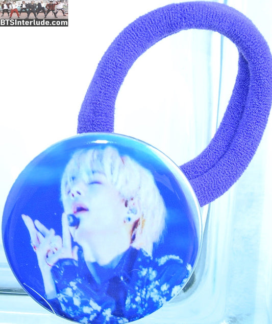 BTS PONYTAIL HOLDER BUTTON V KIM TAEHYUNG 김태형 SINGULARITY BLOND HAIR PERFORMANCE SEAMLESS HAIR TIE