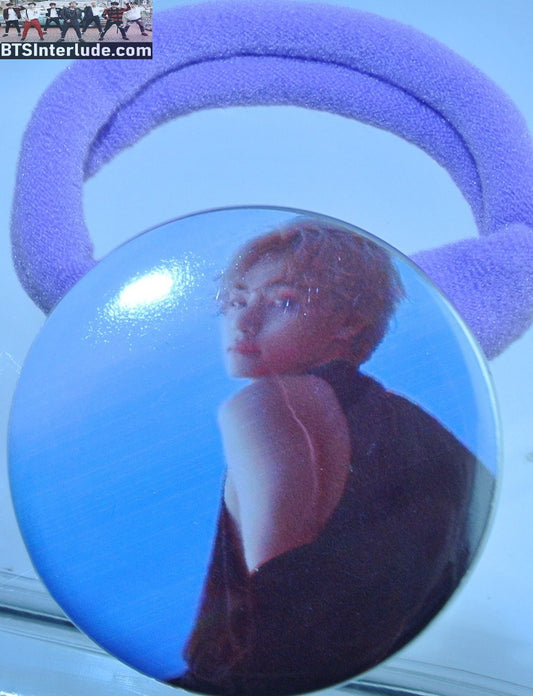 BTS PONYTAIL HOLDER BUTTON V KIM TAEHYUNG 김태형 LAYOVER SLOW DANCING BACK SEAMLESS HAIR TIE