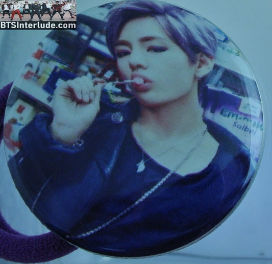 BTS PONYTAIL HOLDER BUTTON V KIM TAEHYUNG 김태형 WAR OF HORMONE LOLLIPOP SEAMLESS HAIR TIE