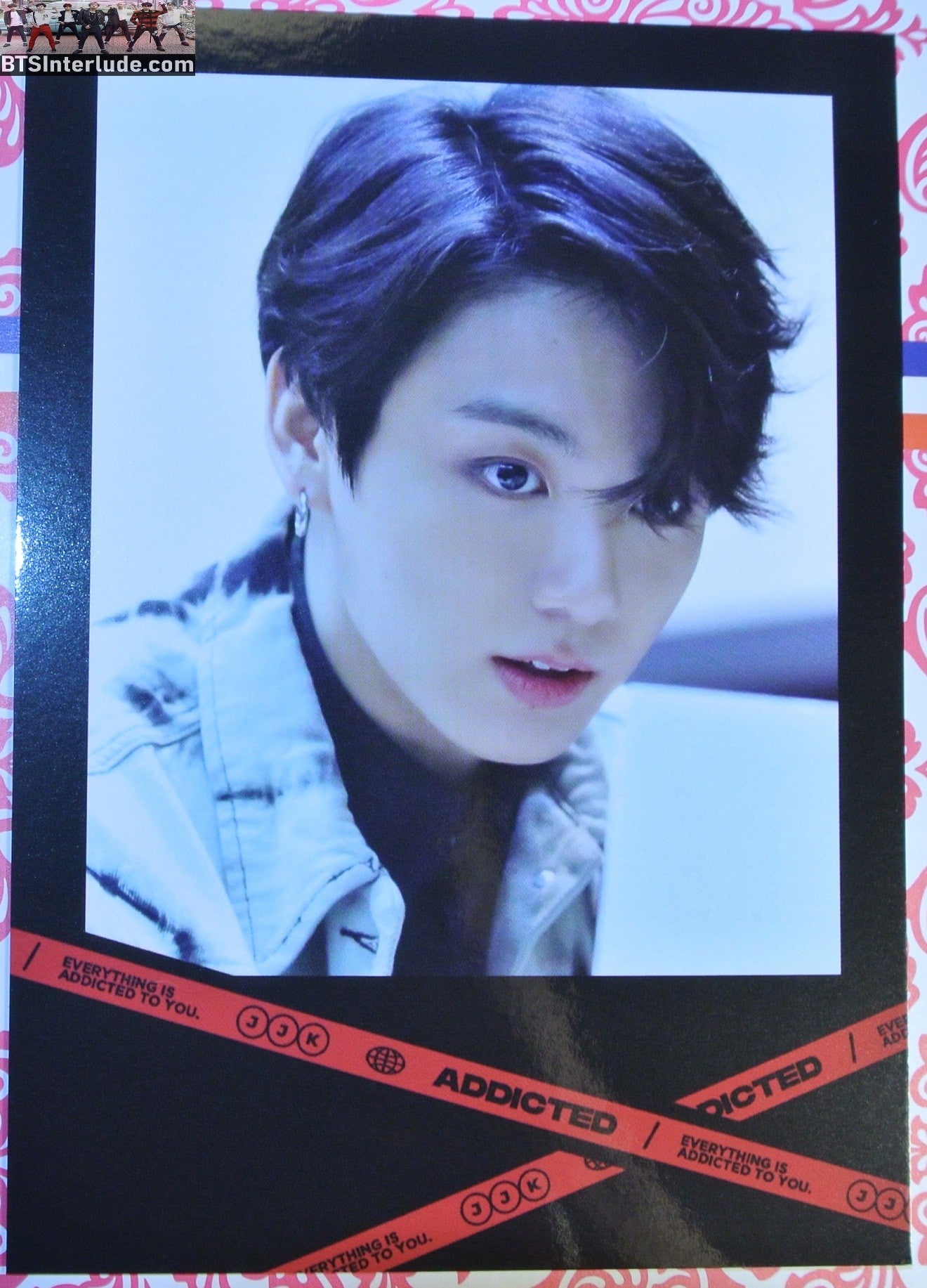 BTS POSTCARD FANSITE JEON JUNGKOOK 전정국 ACID WASH DENIM JACKET THE KNOCK FANSITE ADDICTED POST CARD