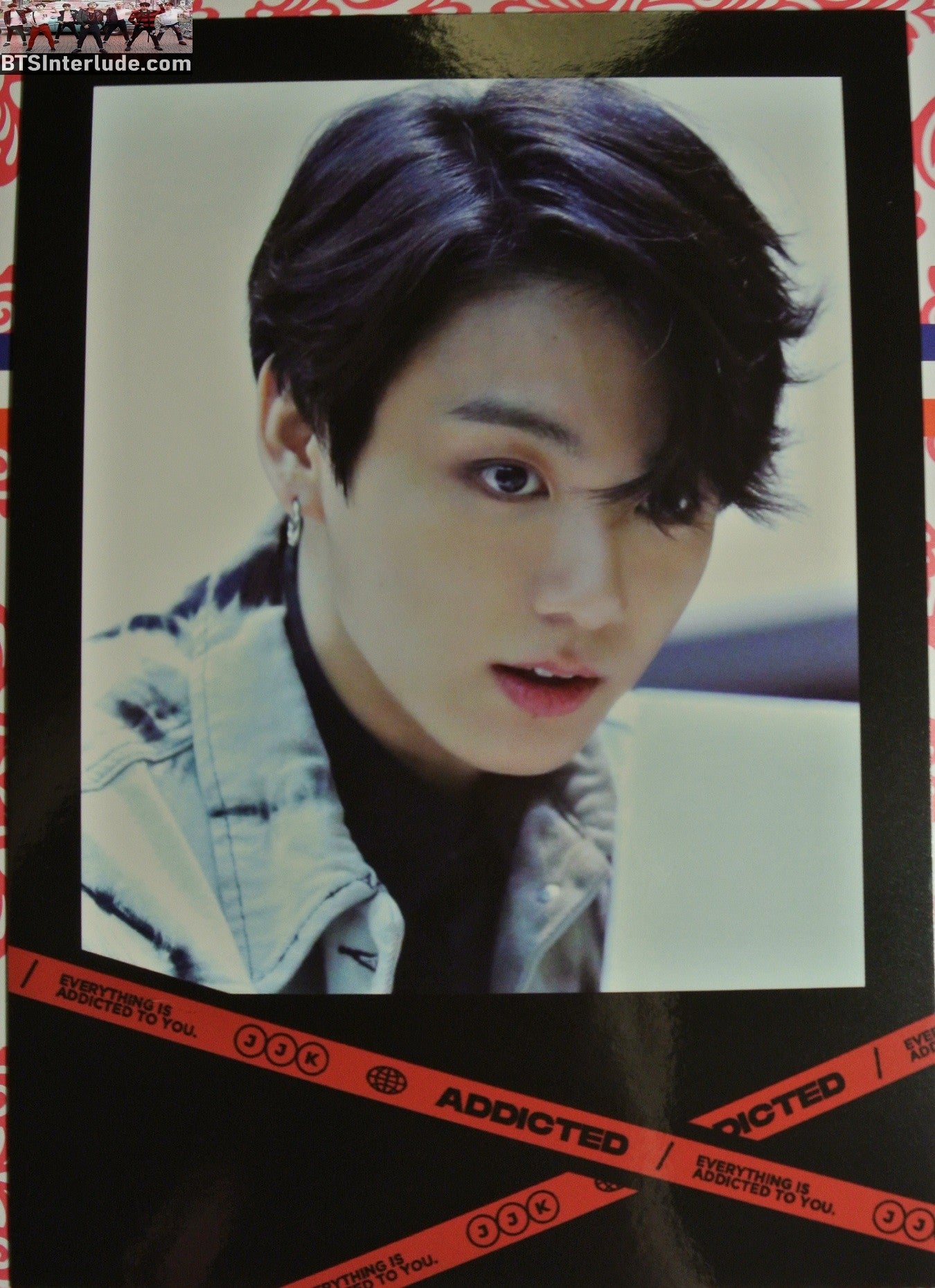 BTS POSTCARD FANSITE JEON JUNGKOOK 전정국 ACID WASH DENIM JACKET THE KNOCK FANSITE ADDICTED POST CARD