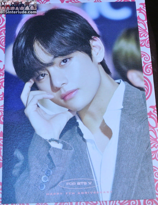 BTS POSTCARD FANSITE V KIM TAEHYUNG 김태형 CHECKED JACKET NUNA V FANSITE WE ARE ALWAYS TOGETHER