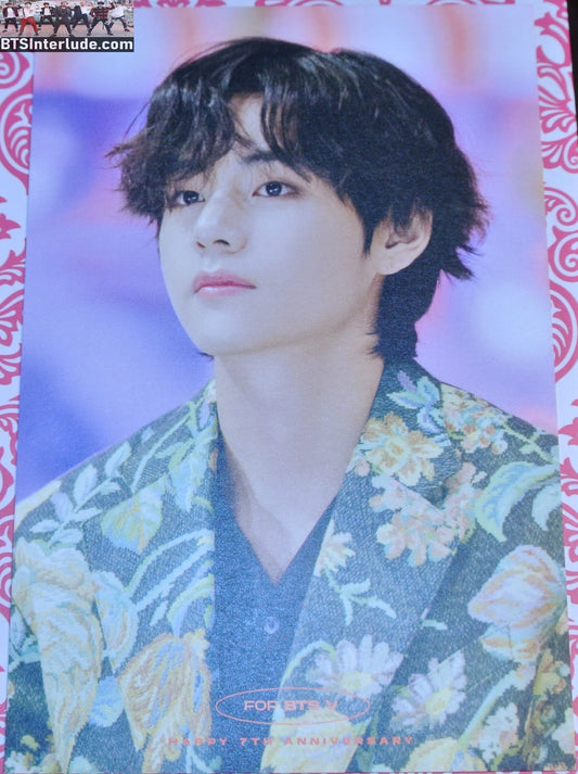 BTS POSTCARD FANSITE V KIM TAEHYUNG 김태형 GREEN FLORAL JACKET NUNA V FANSITE WE ARE ALWAYS TOGETHER