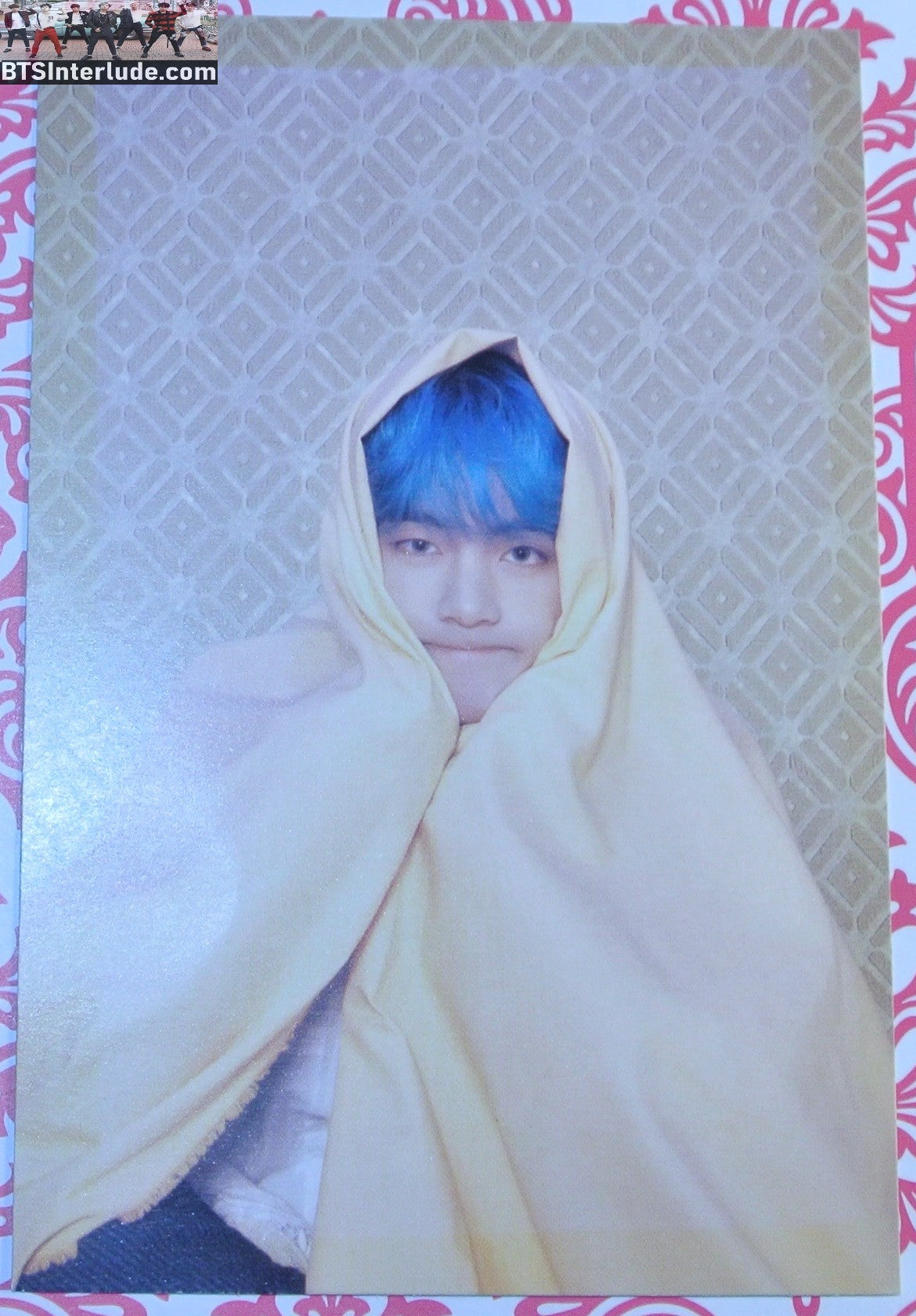 BTS POSTCARD OFFICIAL V KIM TAEHYUNG 김태형 MAP OF THE SOUL PERSONA BLUE HAIR BLANKET MOTS