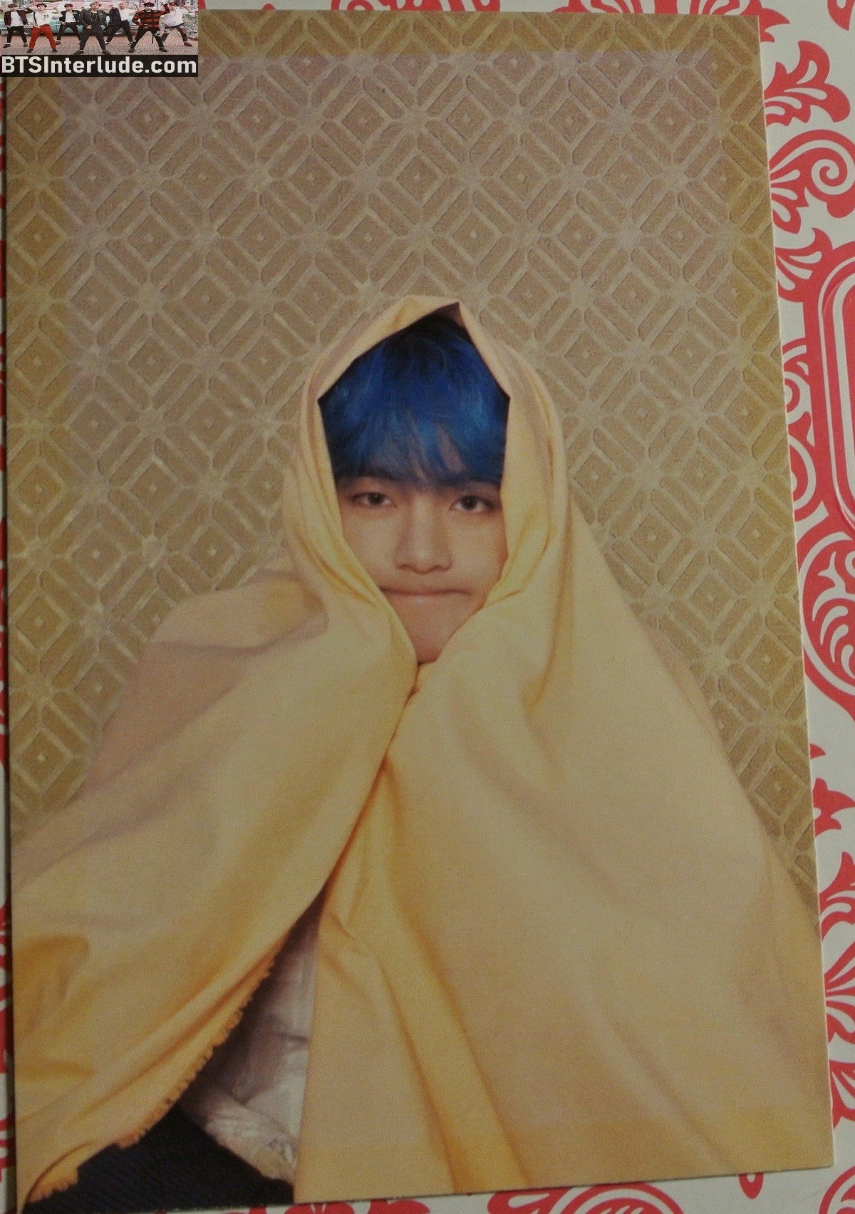 BTS POSTCARD OFFICIAL V KIM TAEHYUNG 김태형 MAP OF THE SOUL PERSONA BLUE HAIR BLANKET MOTS