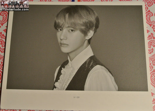 BTS POSTCARD OFFICIAL V KIM TAEHYUNG 김태형 BLACK WHITE WINGS TOUR FINAL #1
