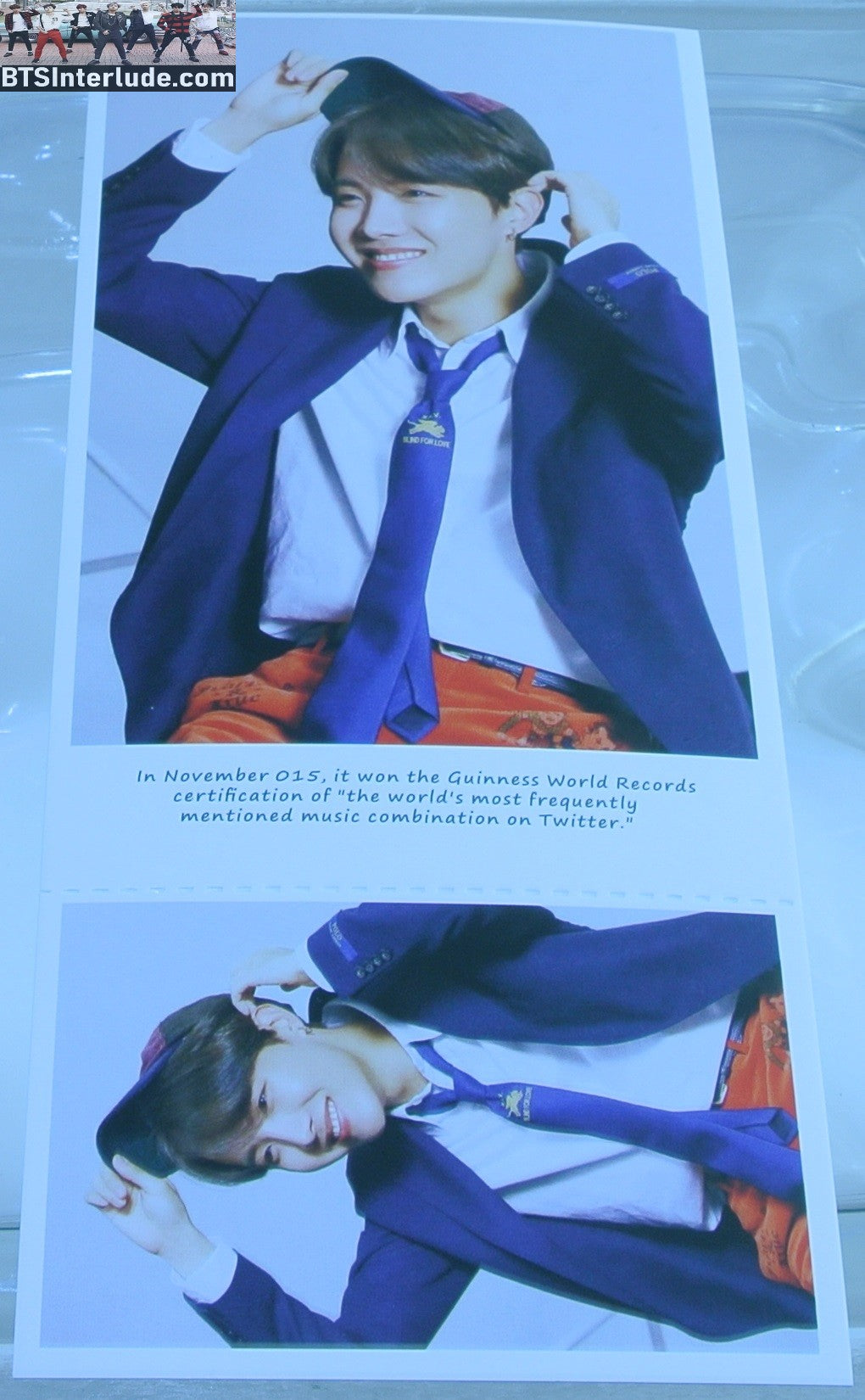 BTS POSTCARD PHOTOCARD FANSITE J-HOPE JUNG HOSEOK 정호석 MOTS 7 MAP OF THE SOUL BLUE JACKET SMILE CAP PC & POST CARD COMBO