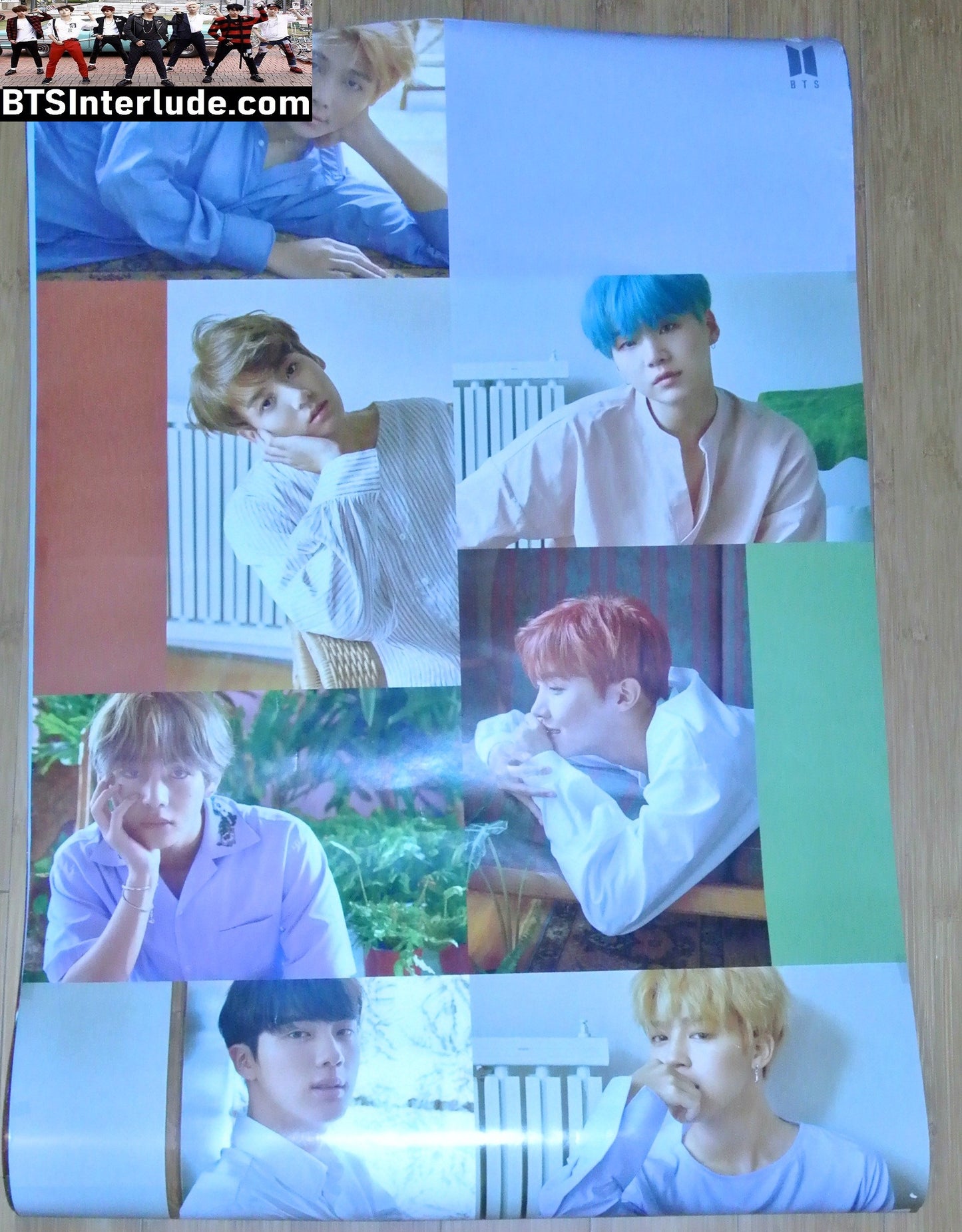 BTS POSTER FANSITE GROUP  7 FRAMES 22.5" X 34.5" JUNGKOOK V JIMIN RM J-HOPE SUGA JIN
