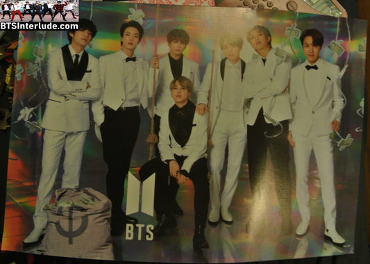 BTS POSTER MINI FANSITE GROUP WHITE SUITS JUNGKOOK V JIMIN RM J-HOPE SUGA JIN