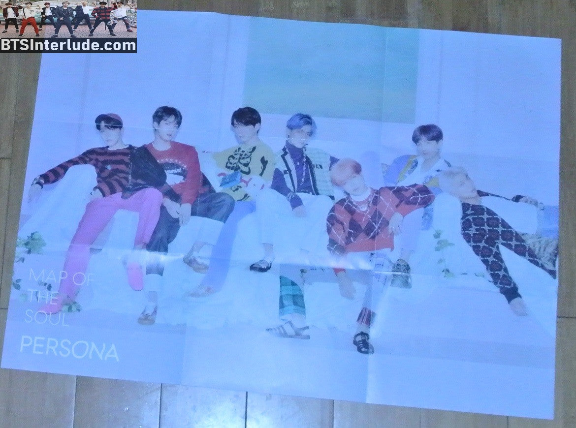 BTS POSTER FOLDED OFFICIAL GROUP MAP OF THE SOUL PERSONA NEW JUNGKOOK V JIMIN RM J-HOPE SUGA JIN