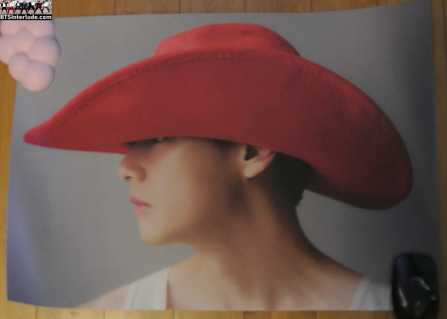 BTS POSTER OFFICIAL V KIM TAEHYUNG 김태형 TYPE RED COWBOY HAT PROFILE OFFICIAL MERCHANDISE