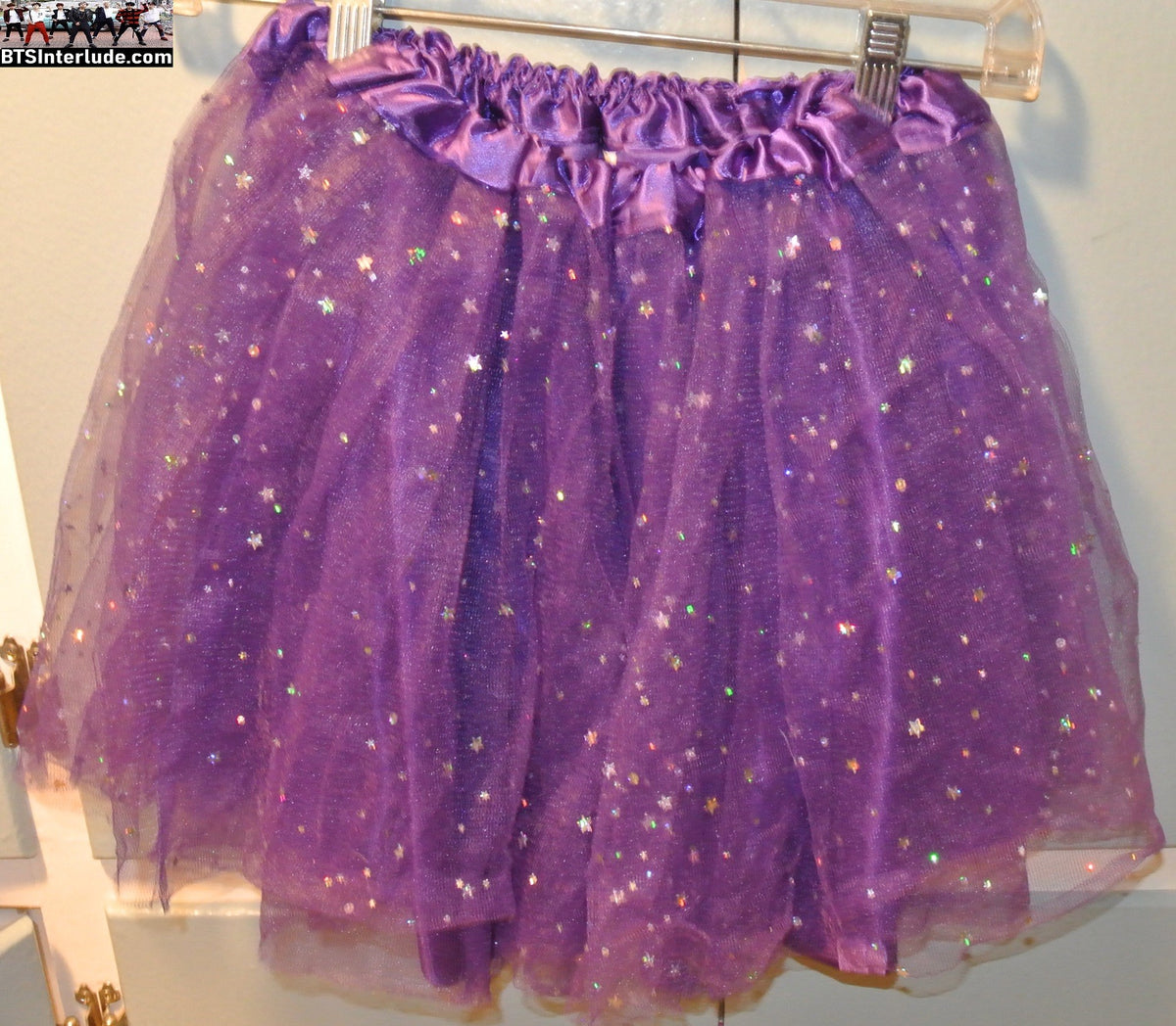 BTS TUTU SKIRT PURPLE SPARKLE LARGE XL 2XL ARIRANG CONCERTS WORN ONCE JUNGKOOK V JIMIN RM J-HOPE SUGA JIN