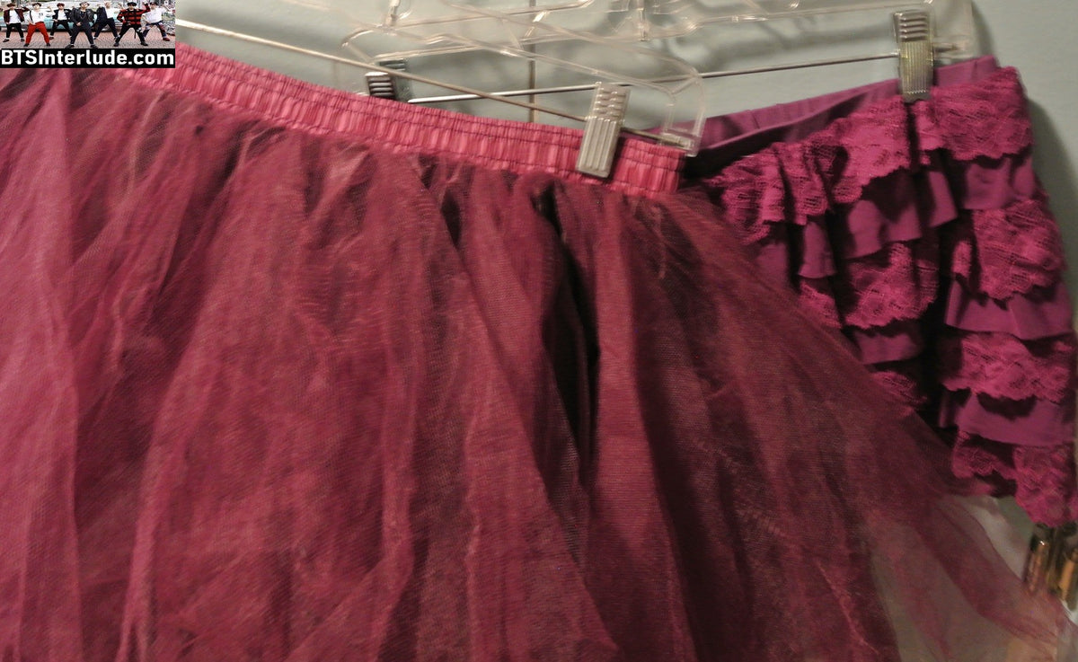 BTS SKIRT TUTU PURPLE LACE LARGE XL 2XL ARIRANG CONCERTS JUNGKOOK V JIMIN RM J-HOPE SUGA JIN