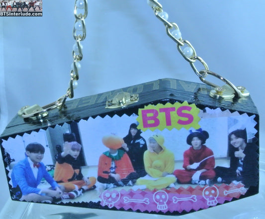 BTS PURSE CIGAR BOX GROUP COFFIN HALLOWEEN TINY PEARLS JUNGKOOK V JIMIN RM J-HOPE SUGA JIN
